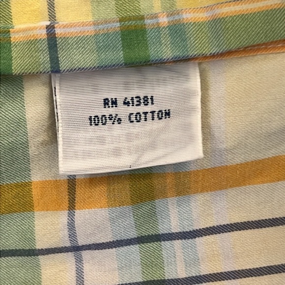 Ralph Lauren Beach Twill Plaid Shirt Short Sleeve Cotton Button Front Pocket XL - Picture 11 of 14